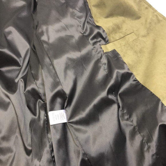 Karl Lagerfeld Olive Jacket Suede Coat Small New - Picture 9 of 16